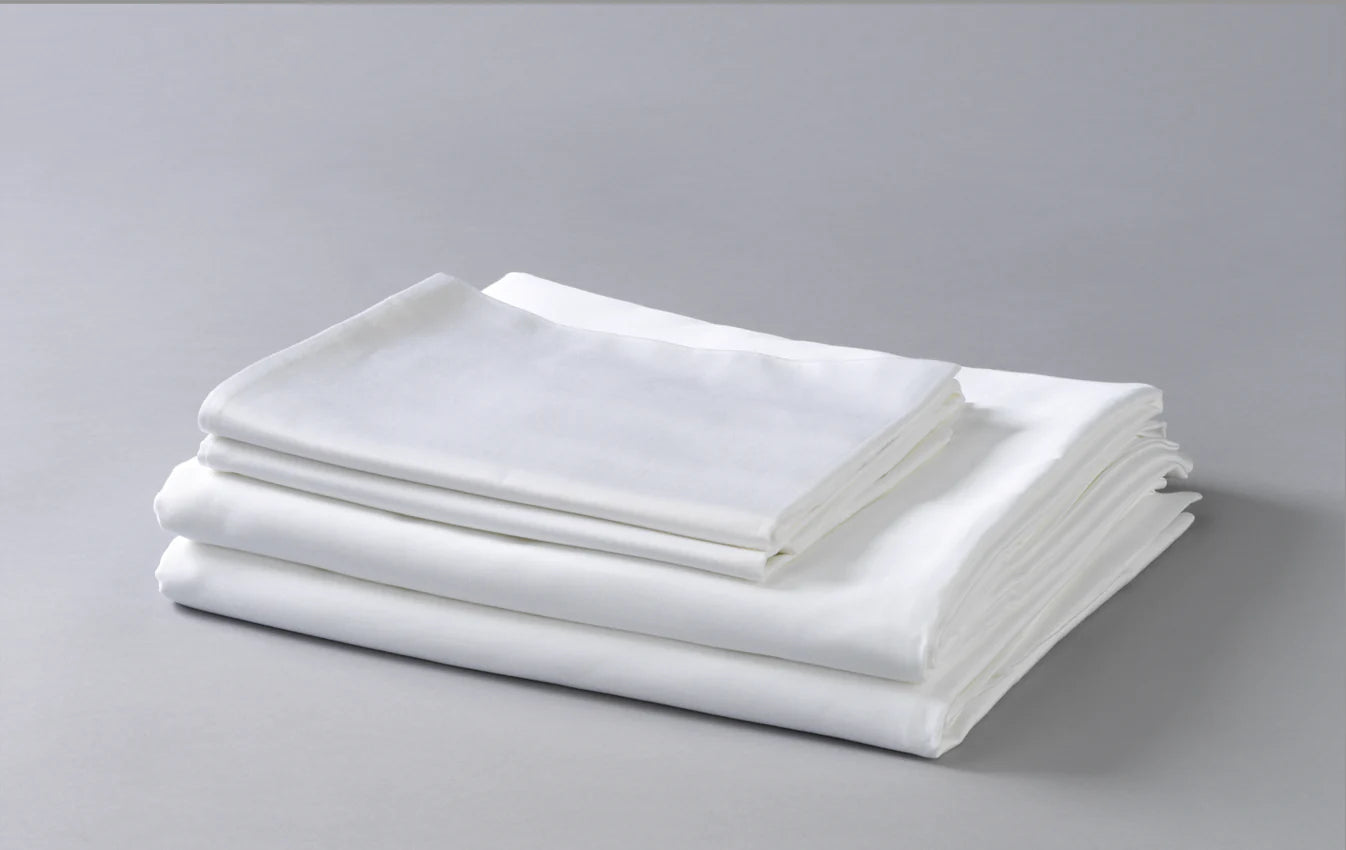 White Bamboo Cotton Luxury Bed Sheets - Made with Viscose from Bamboo