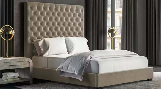 Saatva - Marbella, Cal King Taupe Vintage Velvet
