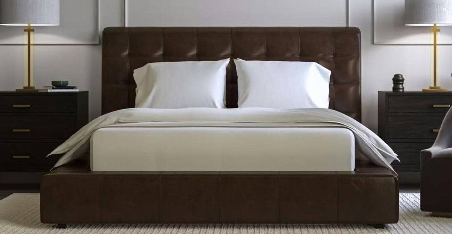 Saatva Adra, Cal King, Terra Suede Leather (3),  Like New