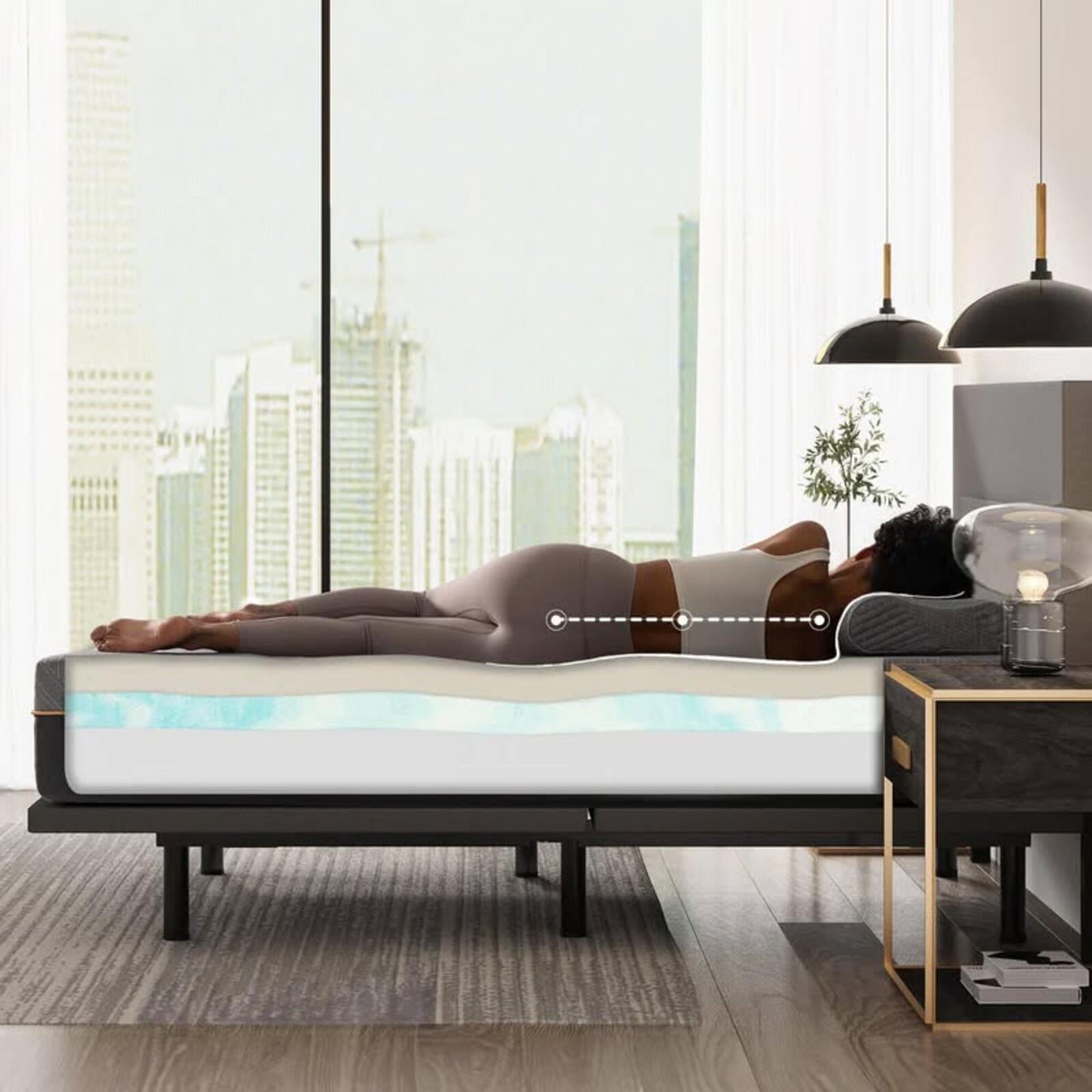 EGO Black Hybrid Mattress with Graphene Technology 12", Queen, Perfect Condition