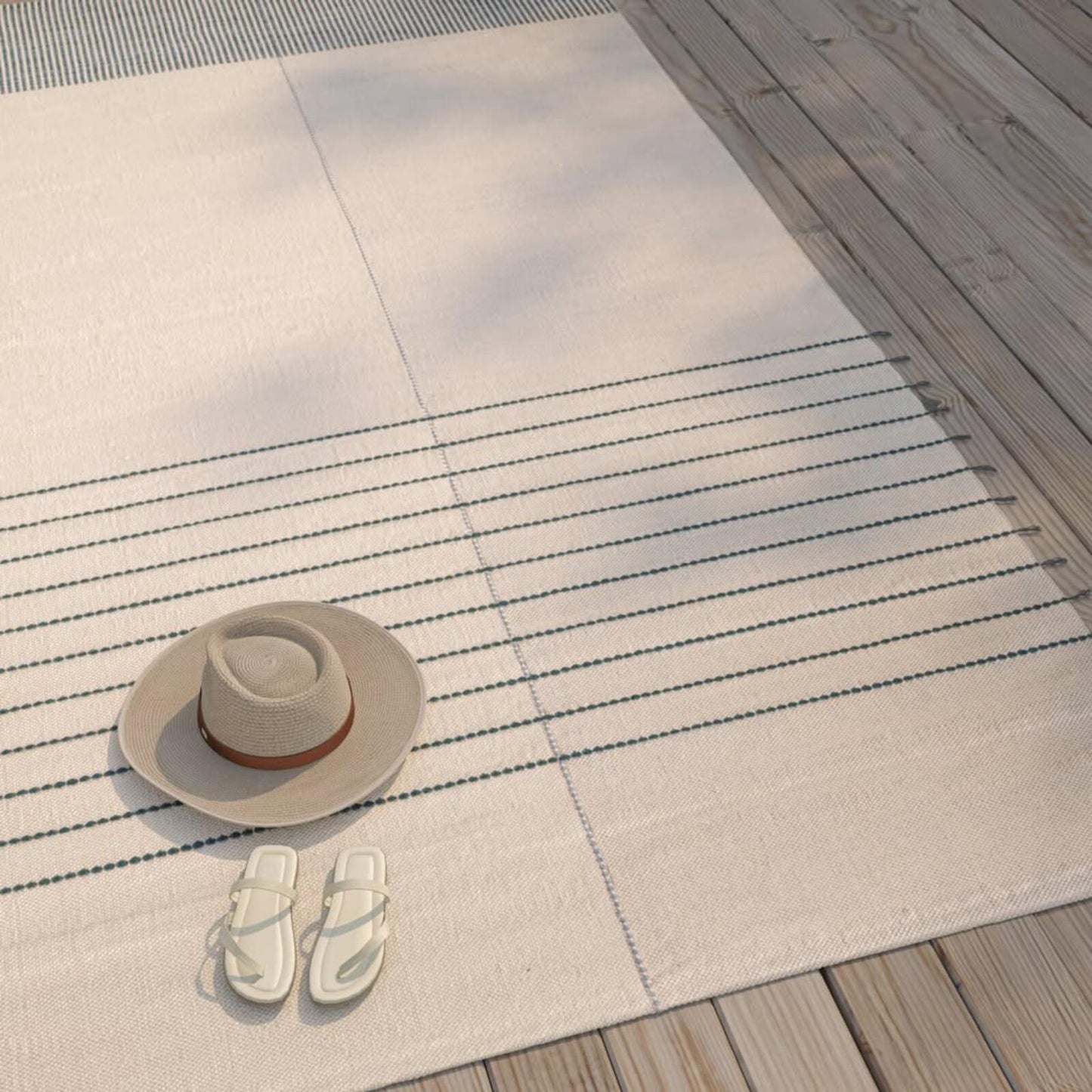 Article Lyla 8 x 10 Indoor/Outdoor Rug-Mist Blue SKU25845,  Like New,