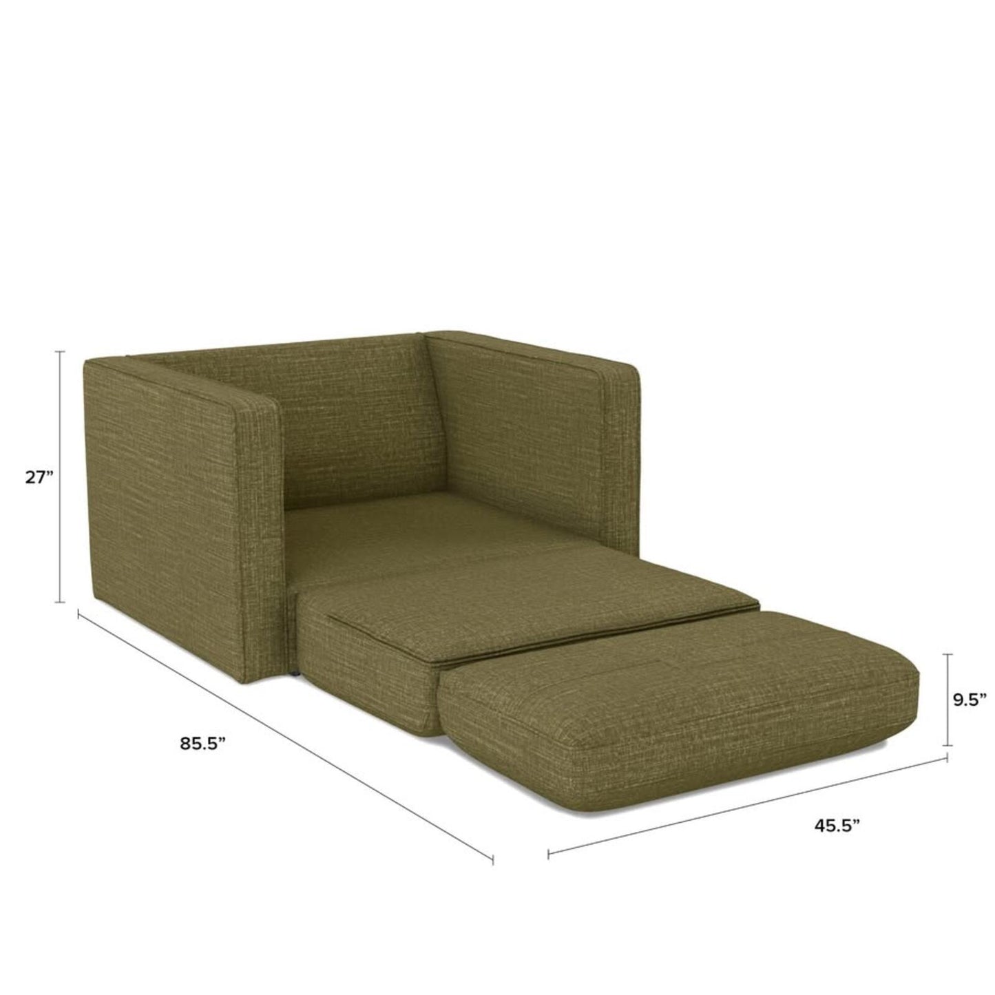 Article Sven 45.5" Sleeper Chair-Napa Moss,  Like New