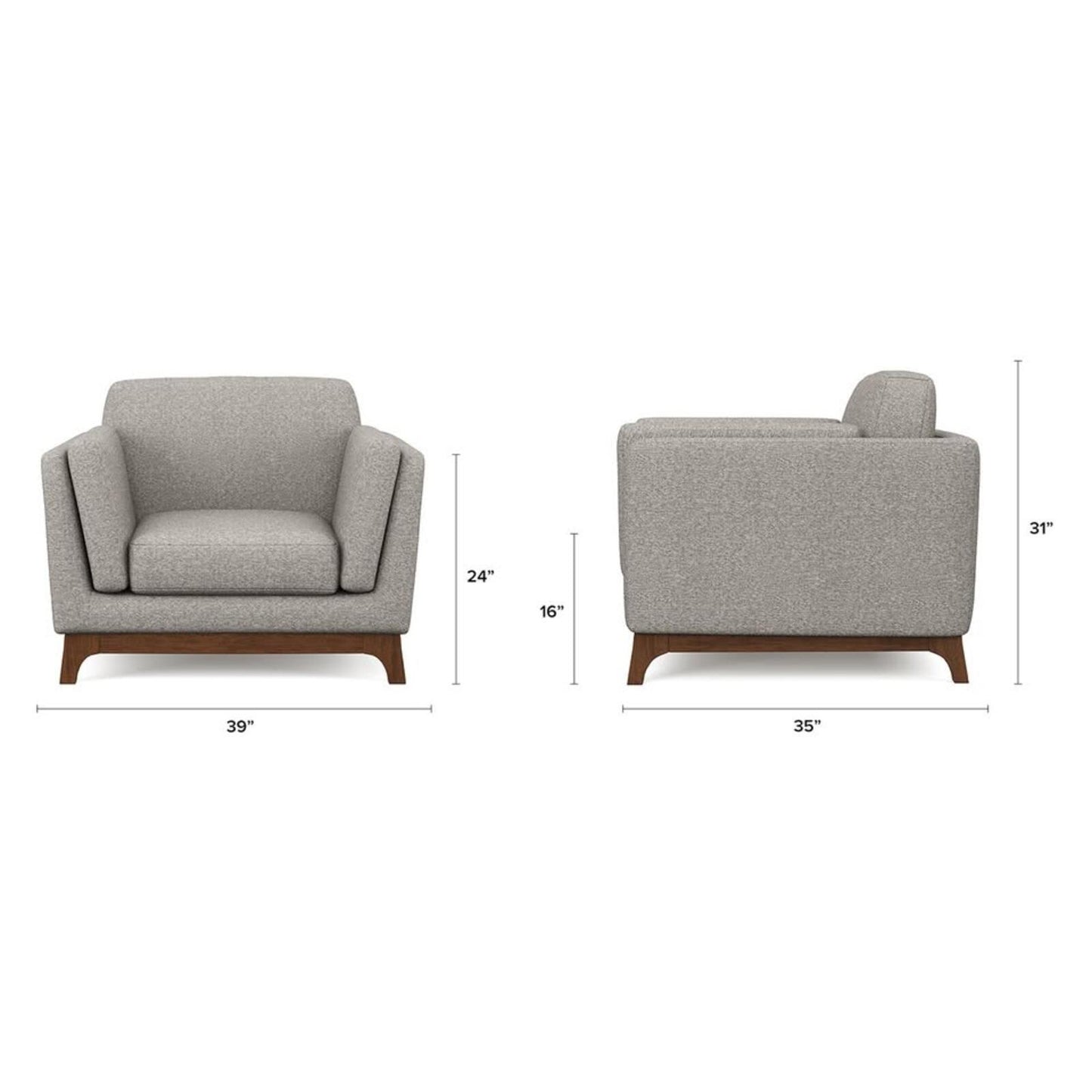 Article Ceni Quarry Gray Armchair SKU25344,  Like New, Perfect
