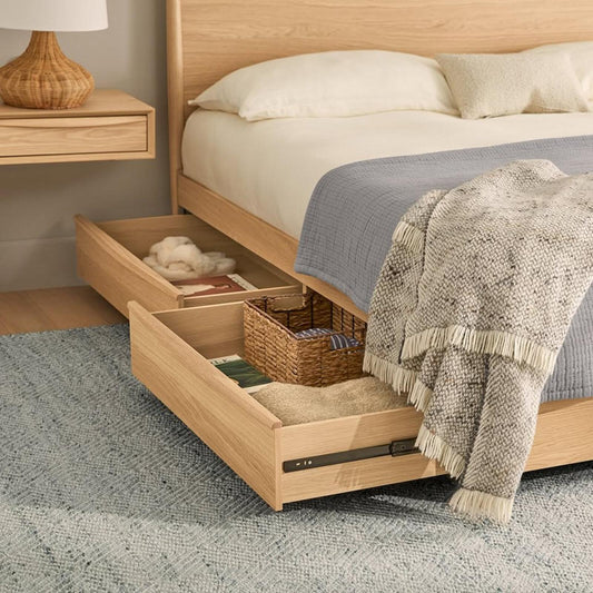 Article Lenia Panel White Oak King Storage Bed,  Like New, (5)