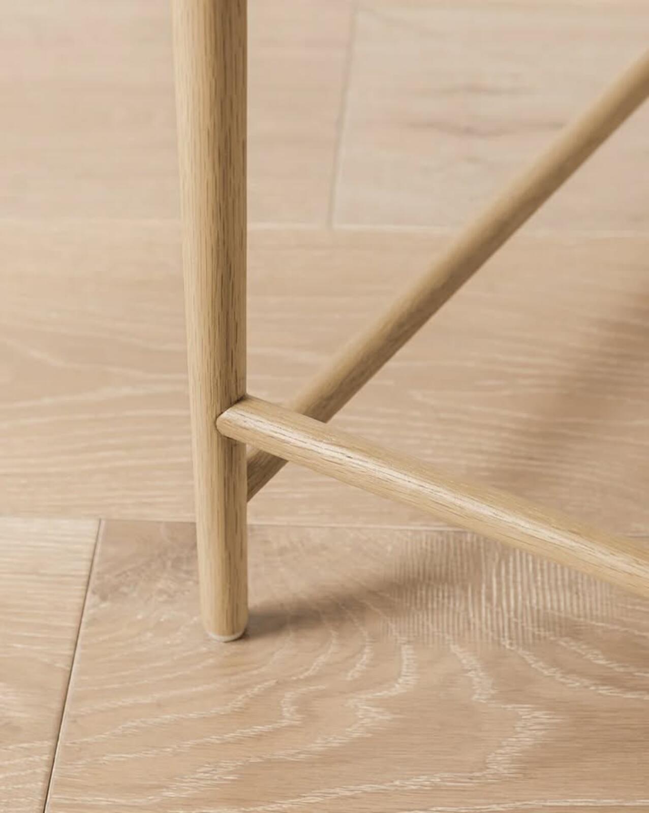 McGee & CO - Molly Dining Chair-Taupe Perennials Oxford Stripe-Heritage White Oak